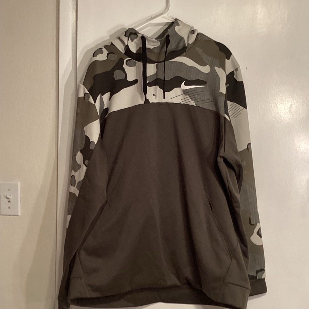Nike Camouflage Hoodie Jacket - Olive Green Gray